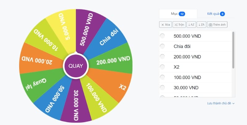 cách tạo trò chơi vòng quay may mắn
