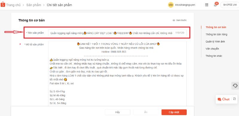 tối ưu sản phẩm khi đăng để có đơn hàng