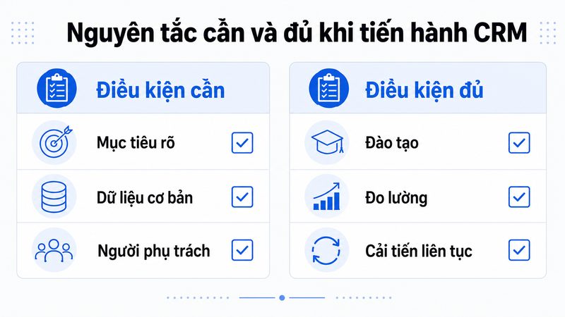 Nguyên tắc cần và đủ khi tiến hành CRM