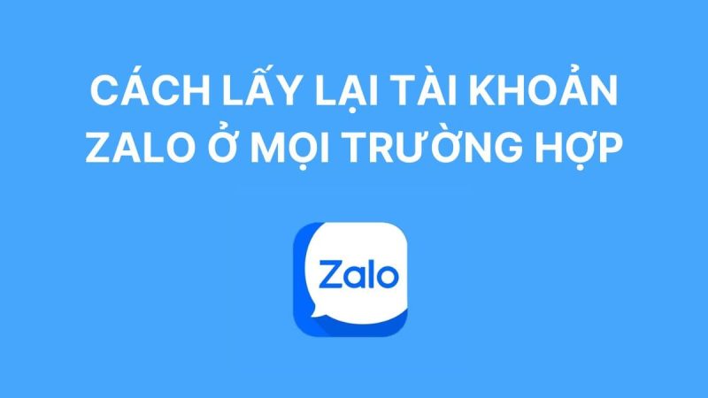 khôi phục tài khoản zalo