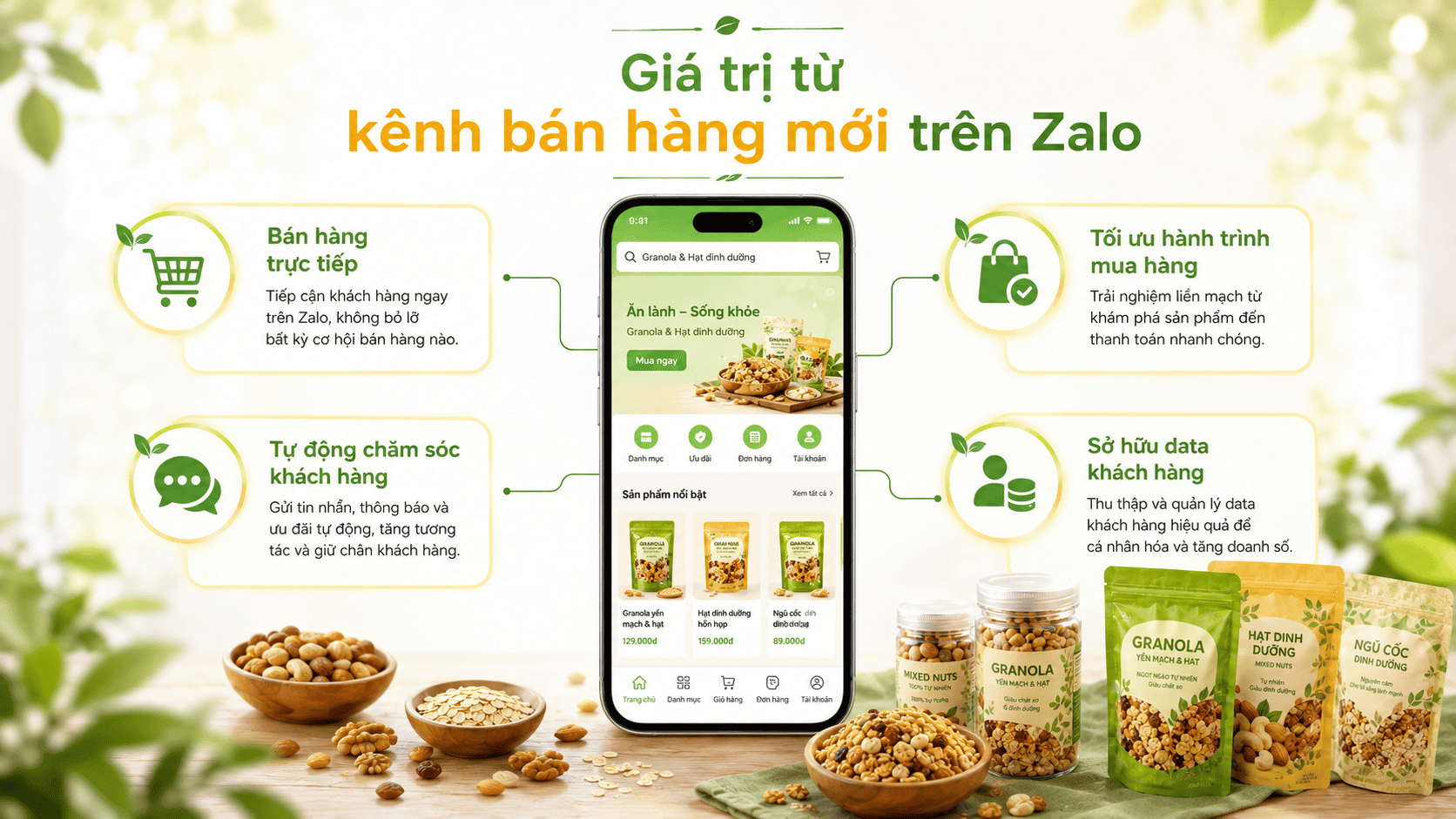 Nông Sản Giọt Nắng mở rộng kênh bán hàng trực tiếp trên Zalo Mini App