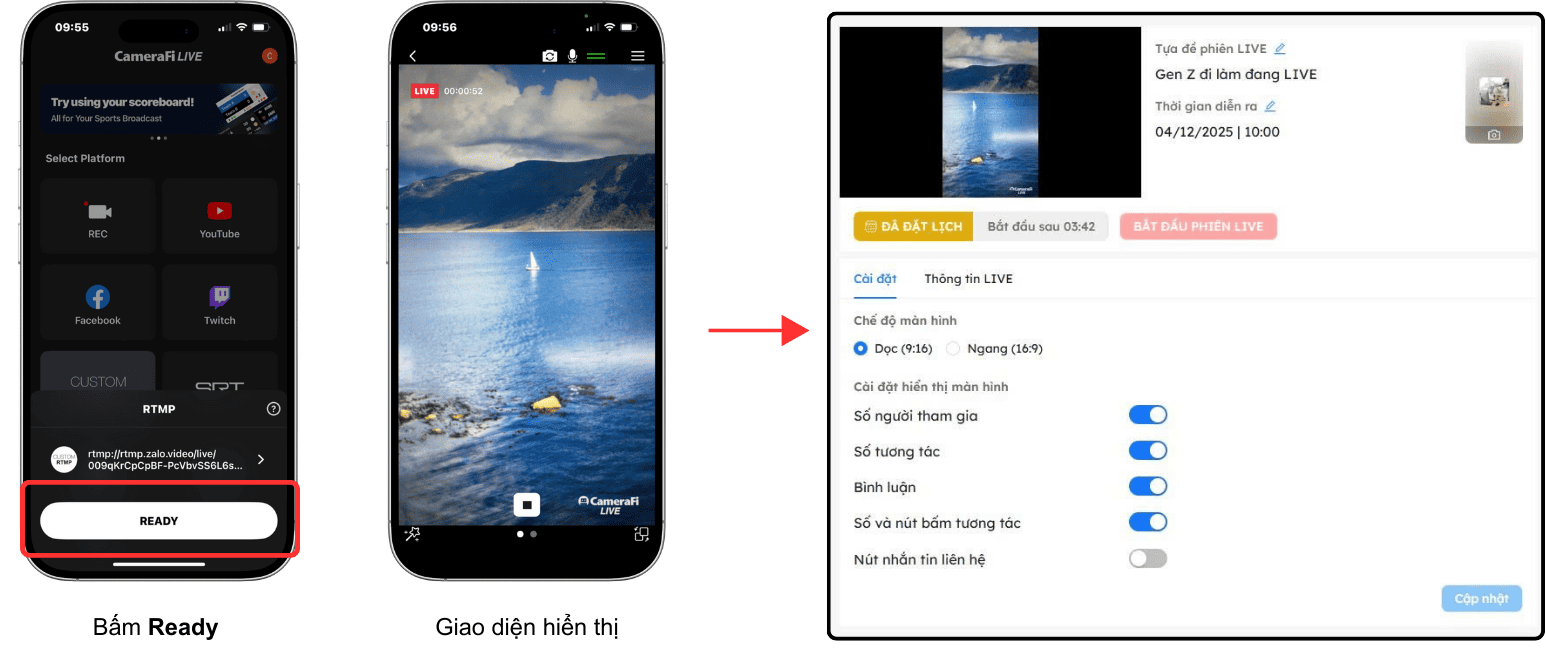 Hướng dẫn livestream Zalo gắn giỏ hàng Mini App