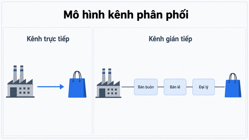 Các mô hình kênh phân phối có sử dụng trung gian