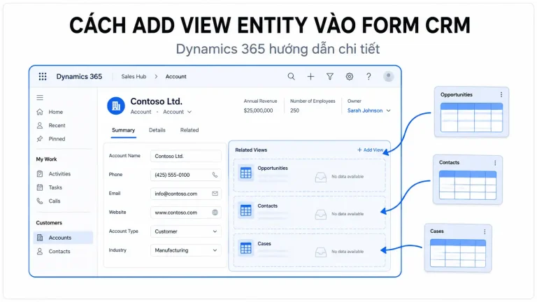 Cách add view của entity khác vào form trong CRM hướng dẫn chi tiết