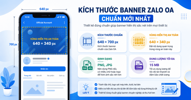 Banner Zalo OA: Kích thước chuẩn, cách thiết kế đẹp 2026