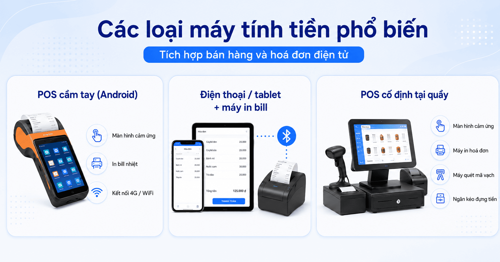 Máy tính tiền xuất hoá đơn điện tử