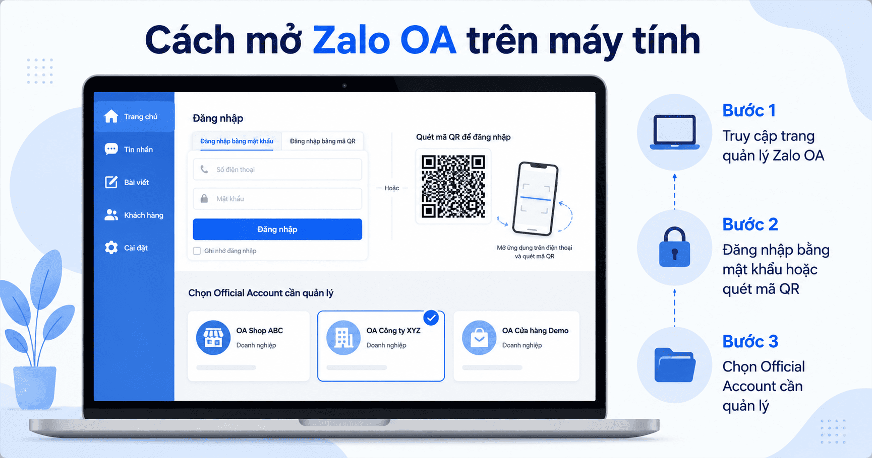 Cách mở Zalo OA