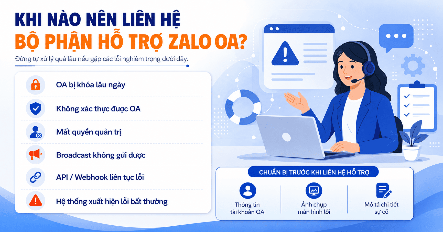 zalo oa bị lỗi