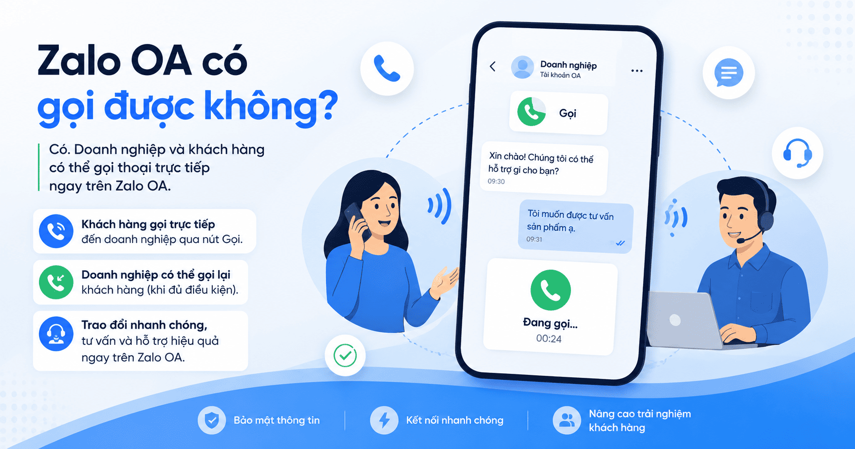 zalo oa có gọi được không