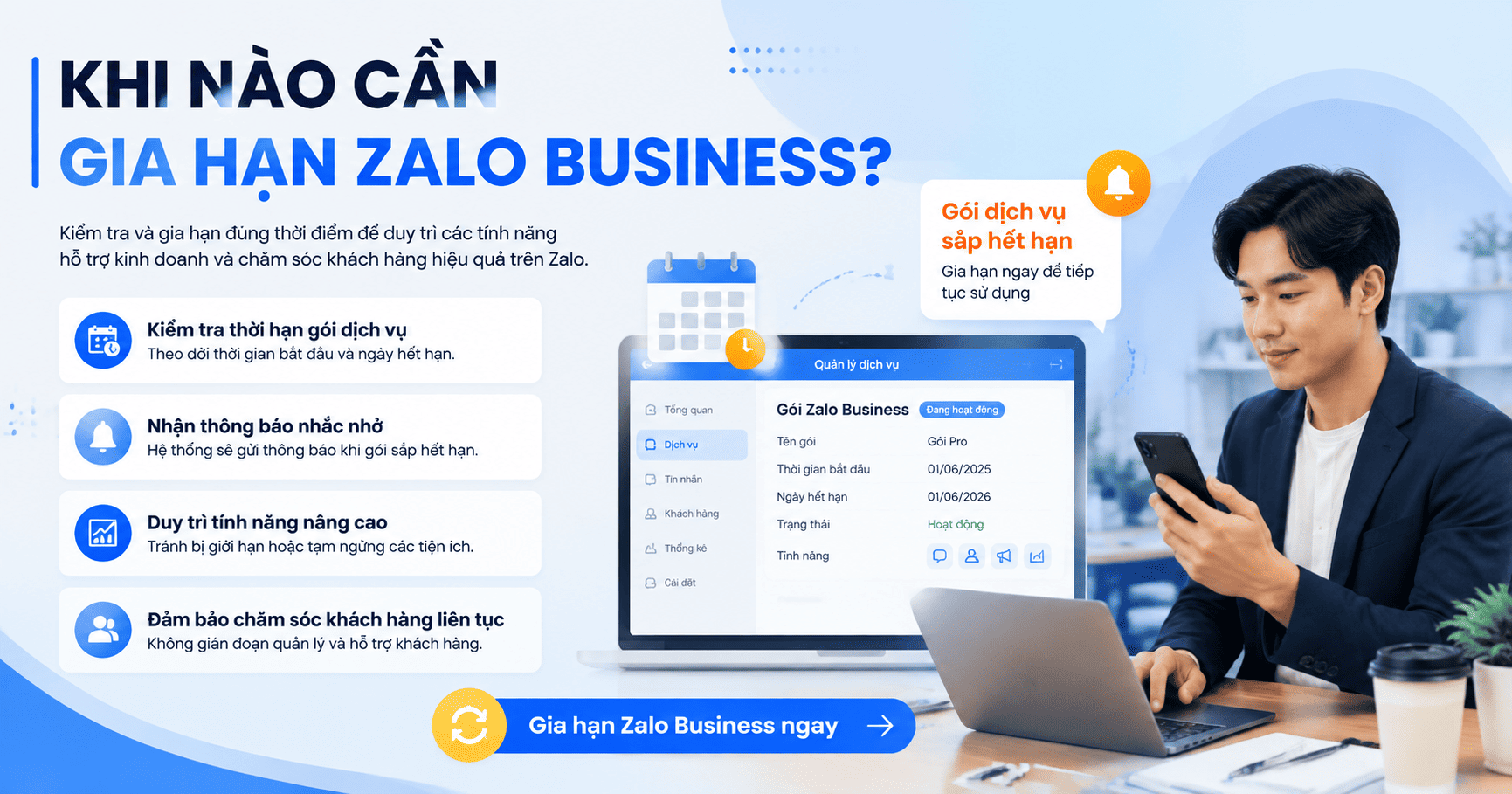 cách gia hạn zalo business