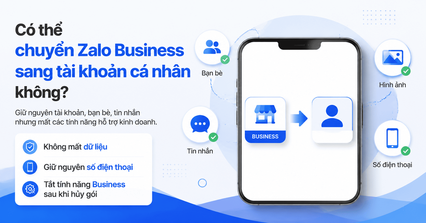 chuyển zalo business sang cá nhân