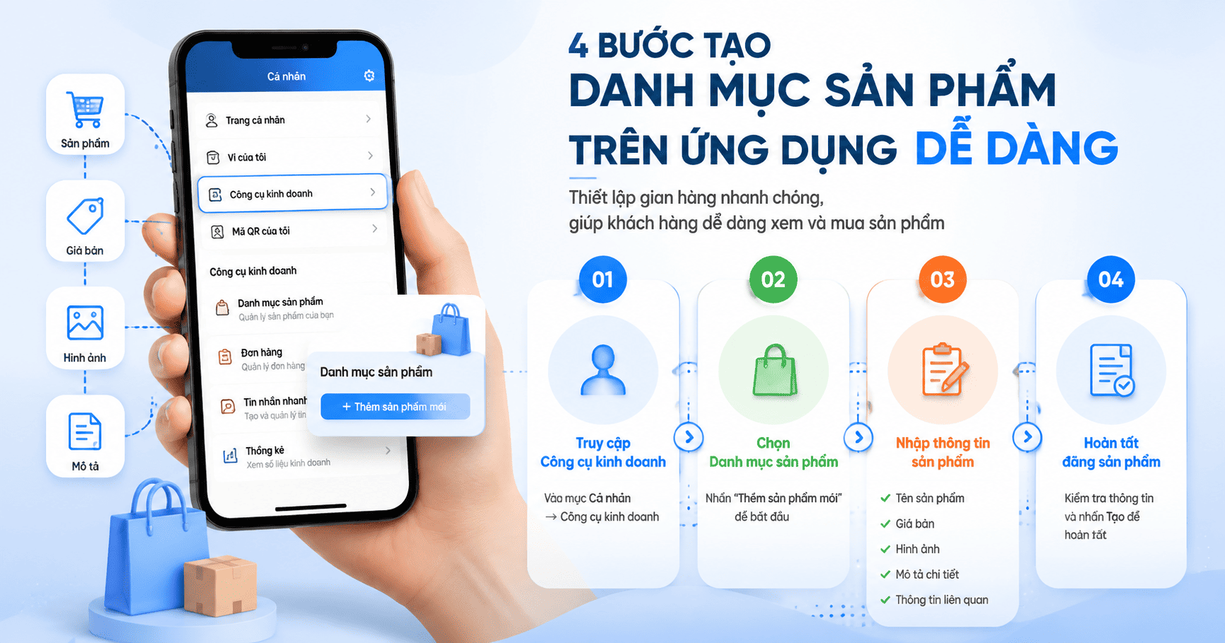 danh mục sản phẩm zalo business