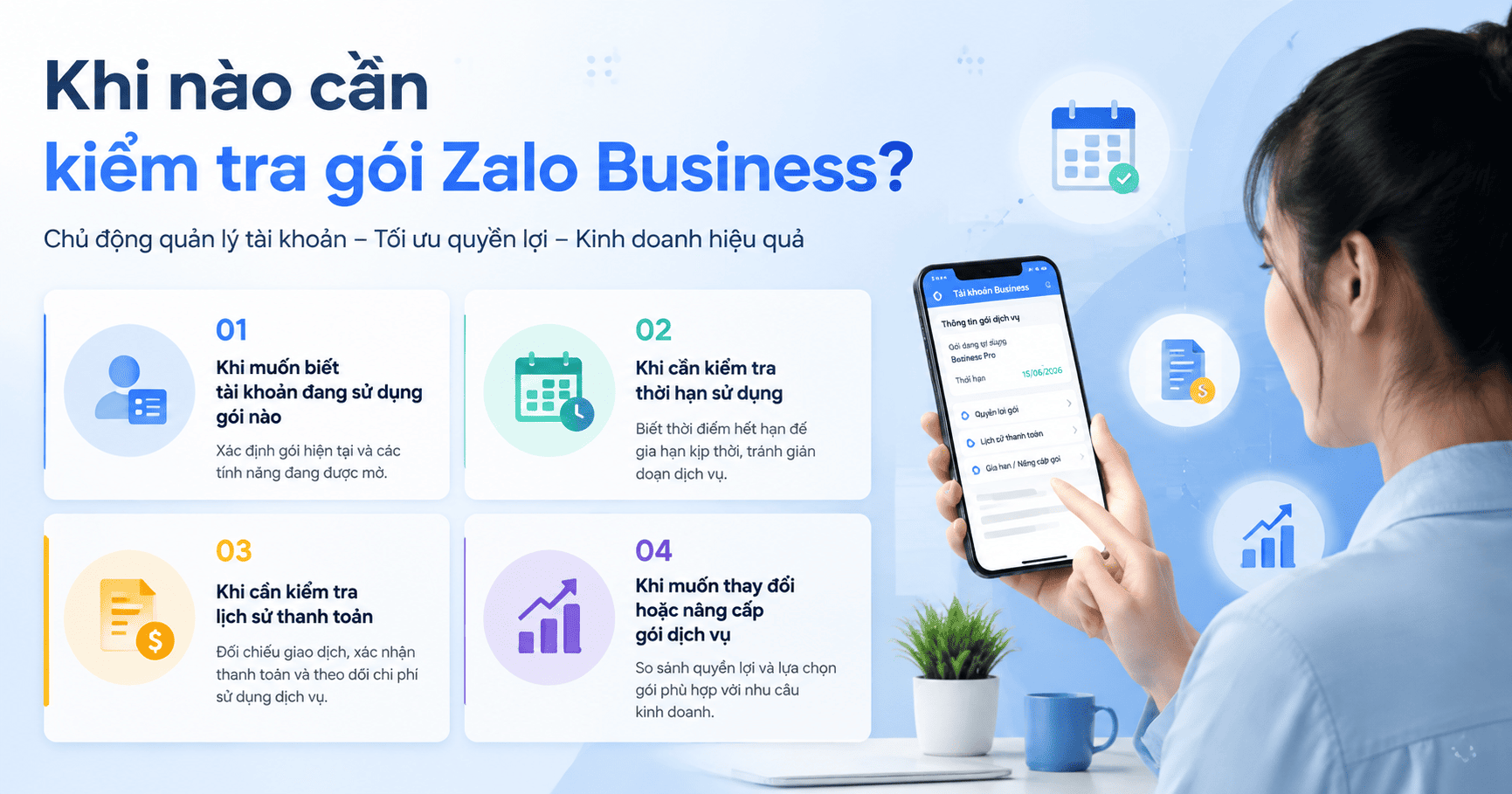 kiểm tra gói zalo business