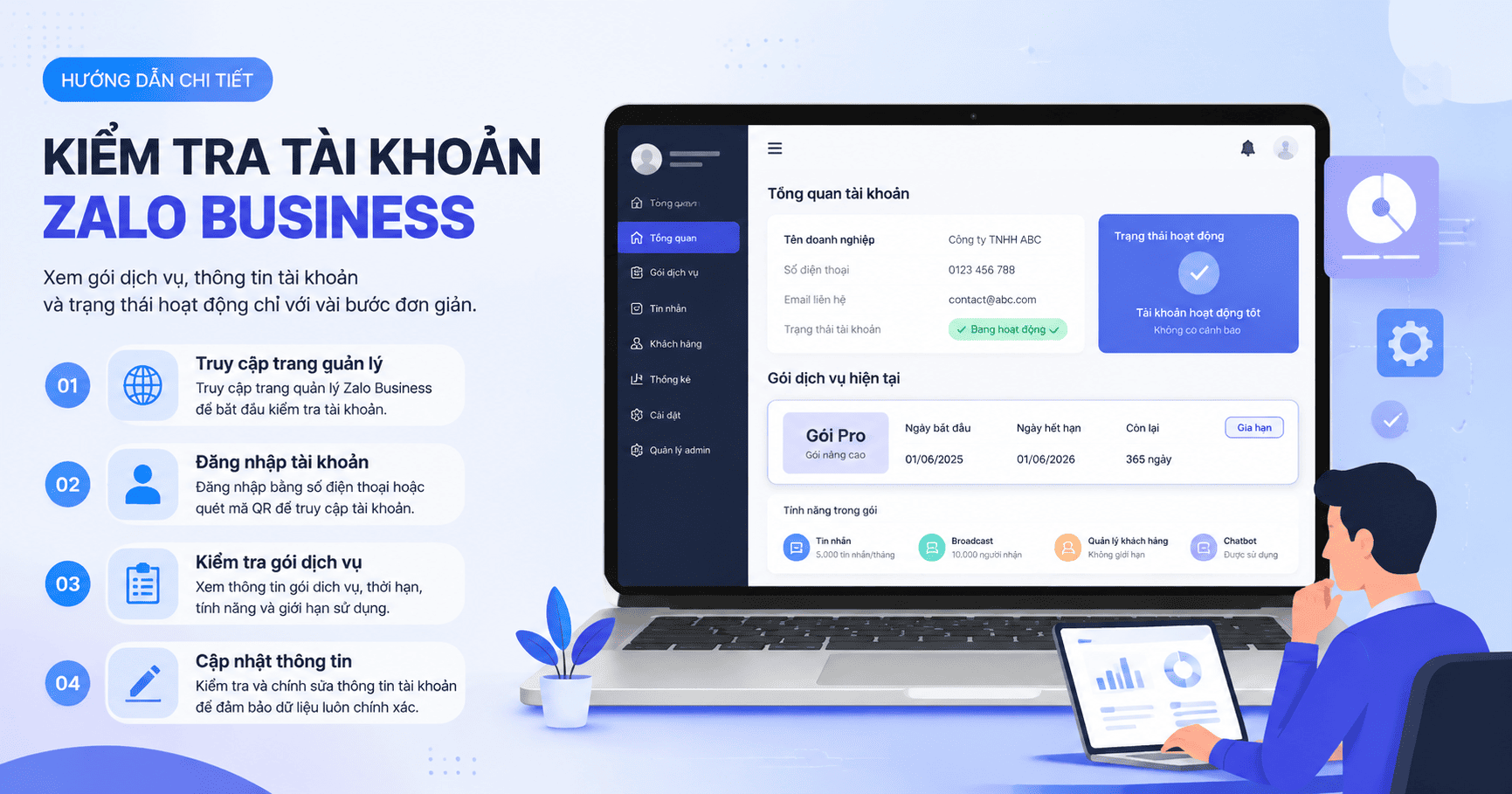 kiểm tra tài khoản zalo business