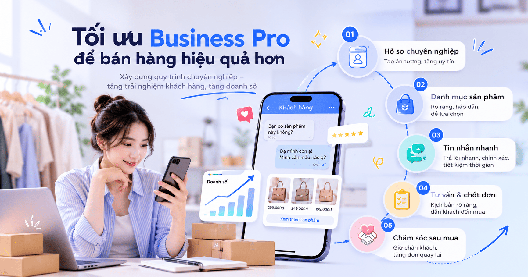 kinh doanh hiệu quả trên zalo cùng business pro