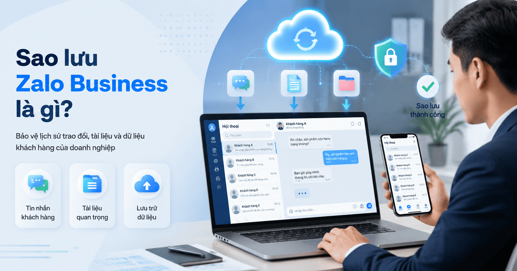 sao lưu zalo business