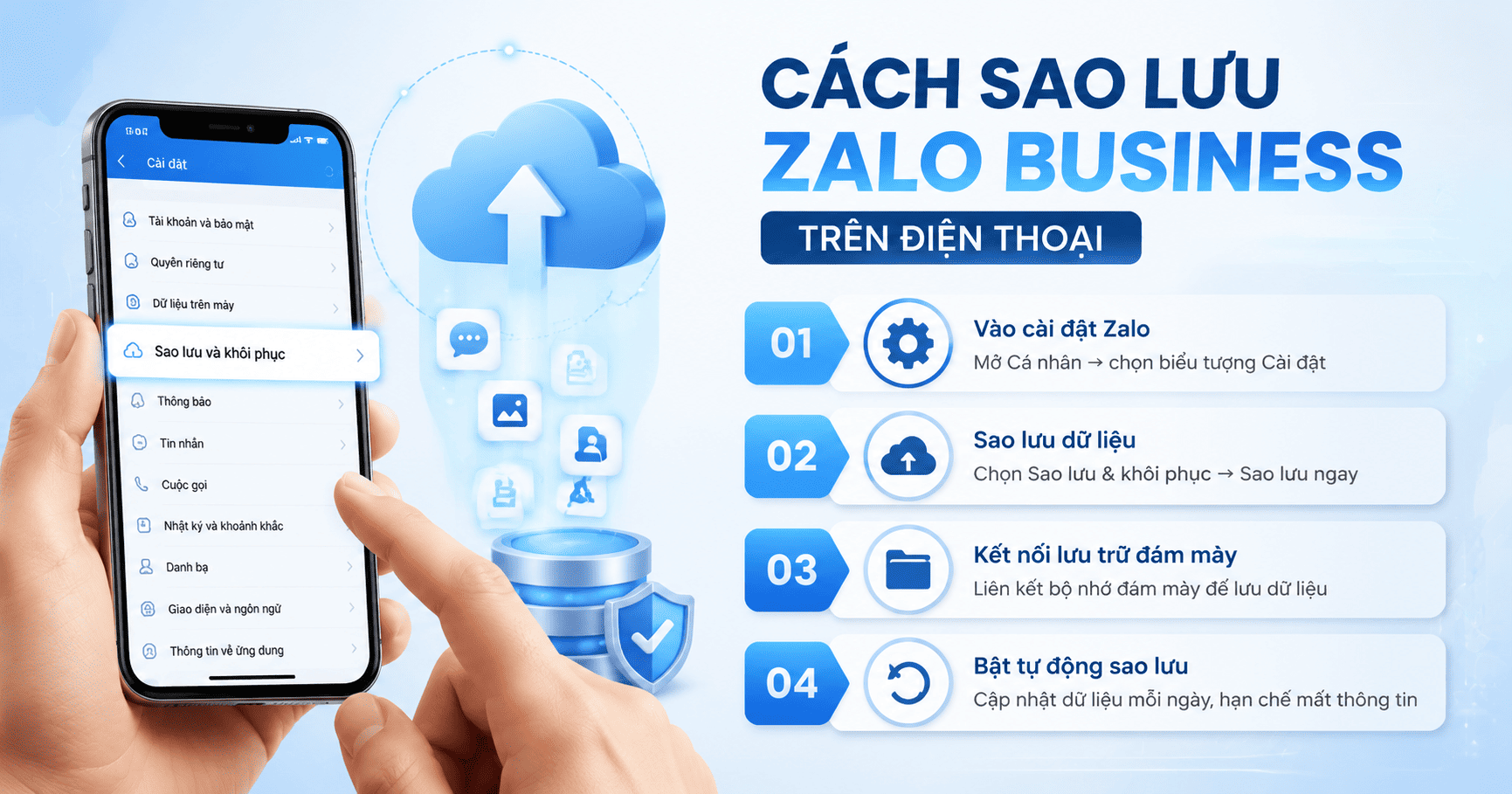 sao lưu zalo business