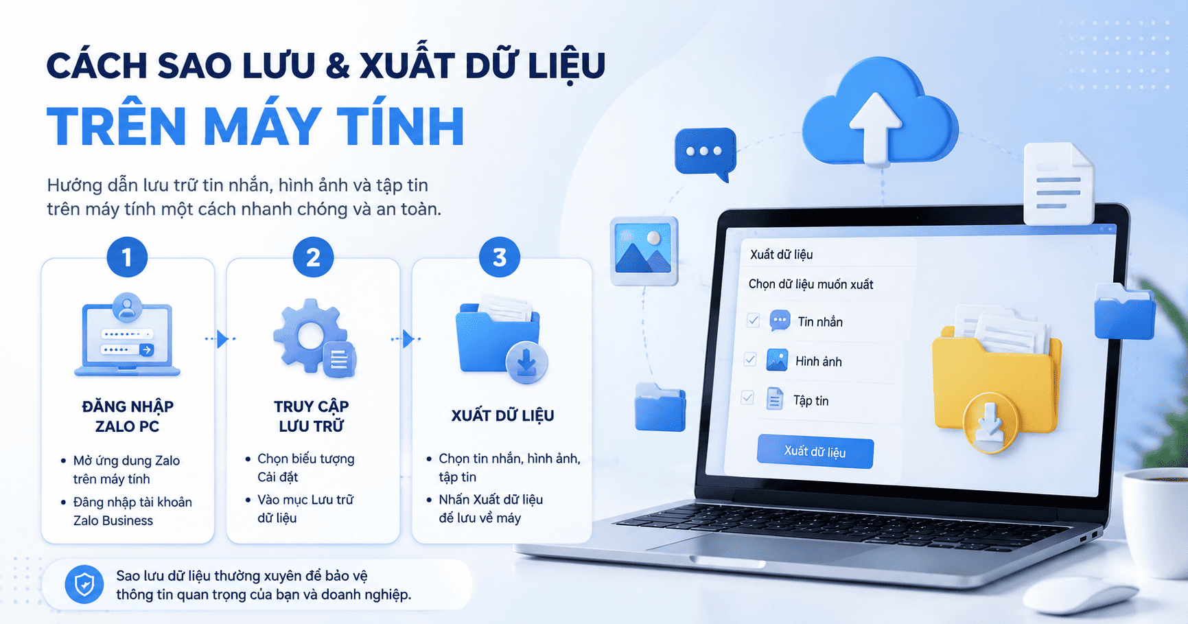 sao lưu zalo business