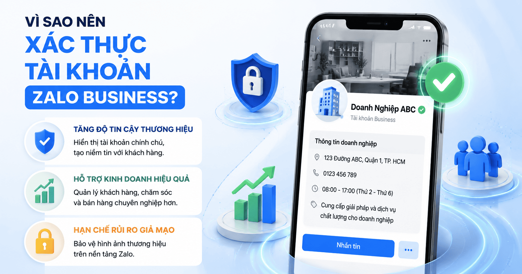 xác thực tài khoản zalo business