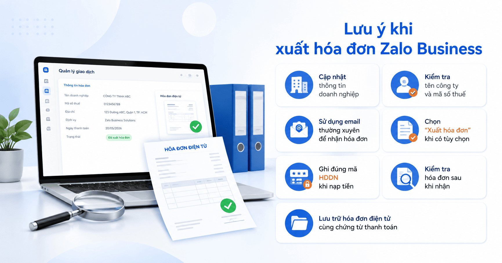 xuất hóa đơn zalo business