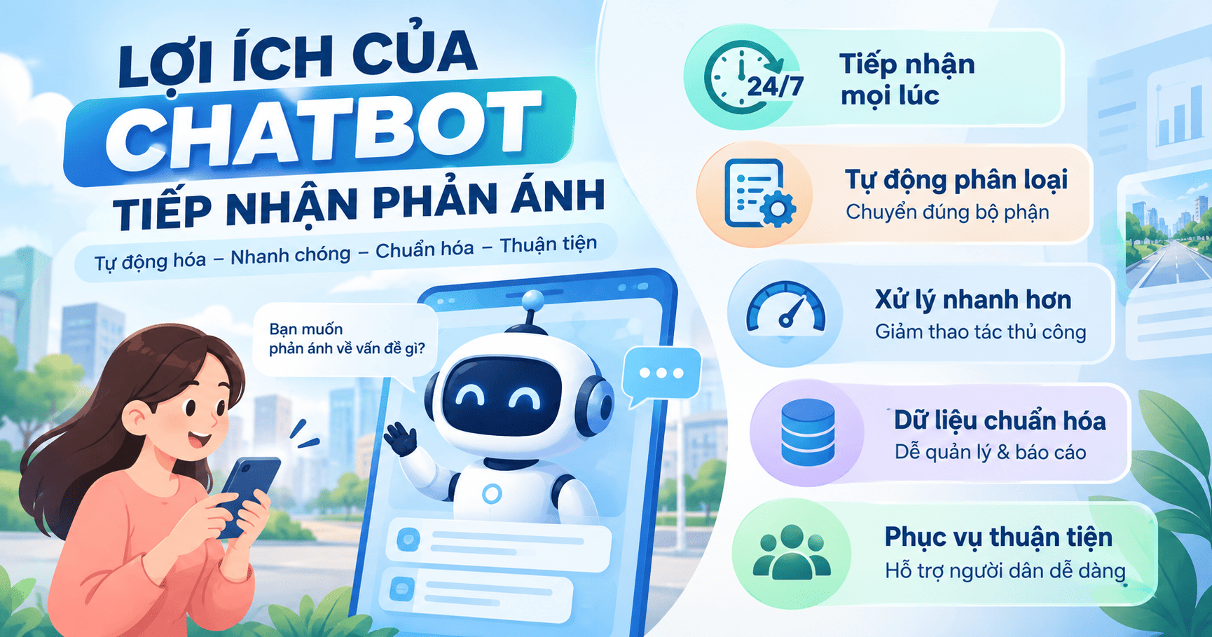 chatbot tiếp nhận phản ánh