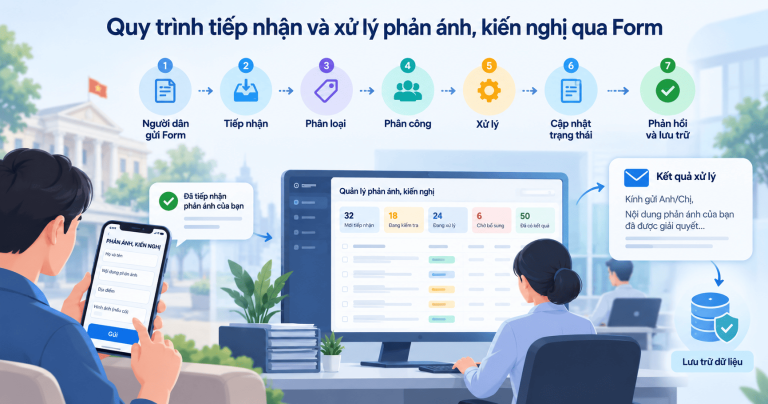 Cách triển khai form tiếp nhận phản ánh kiến nghị của người dân