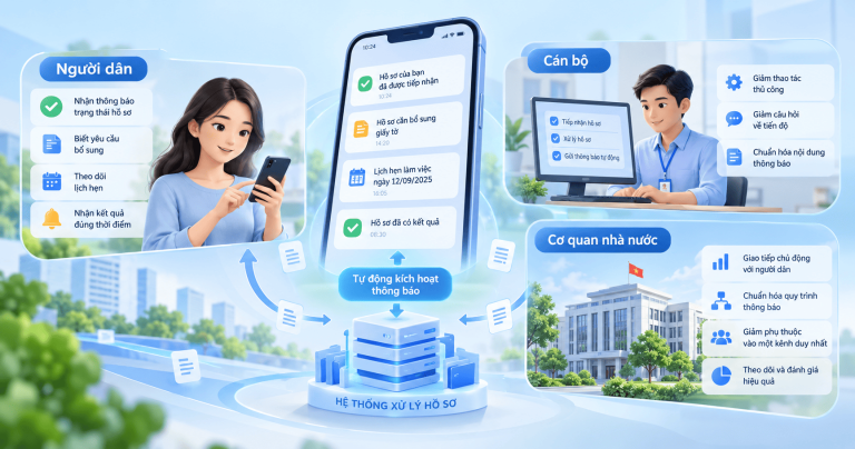 Gửi thông báo dịch vụ công qua Zalo cho người dân