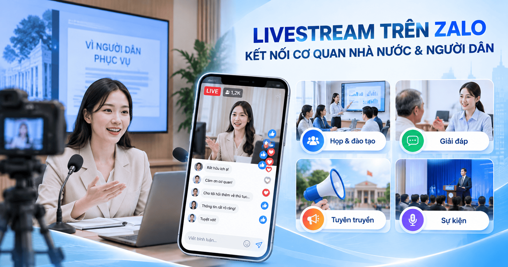 livestream trên Zalo cho cơ quan nhà nước