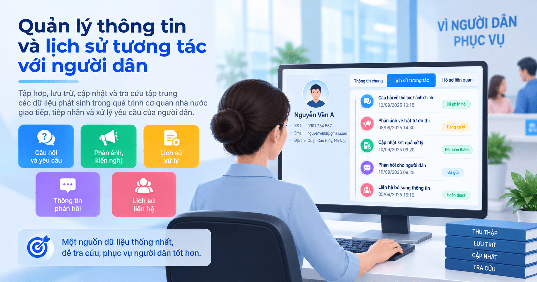 Quản lý thông tin và lịch sử tương tác với người dân
