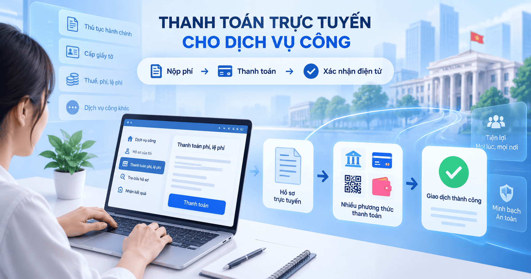 thanh toán trực tuyến cho dịch vụ công