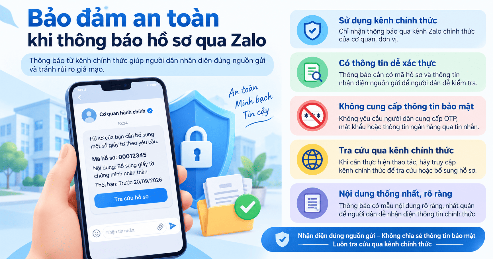 thông báo hồ sơ cần bổ sung qua Zalo