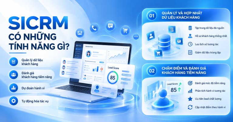 Tính năng SICRM: Giải pháp quản trị khách hàng thông minh bằng AI