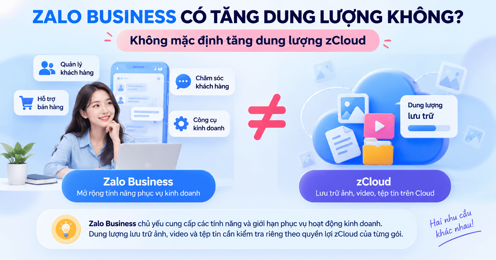 zalo business có tăng dung lượng không