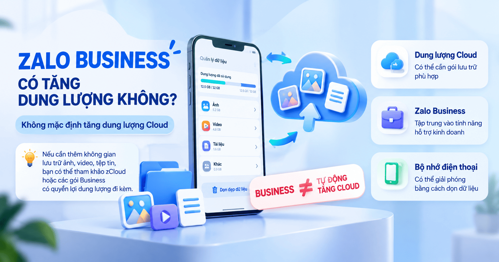 zalo business có tăng dung lượng không